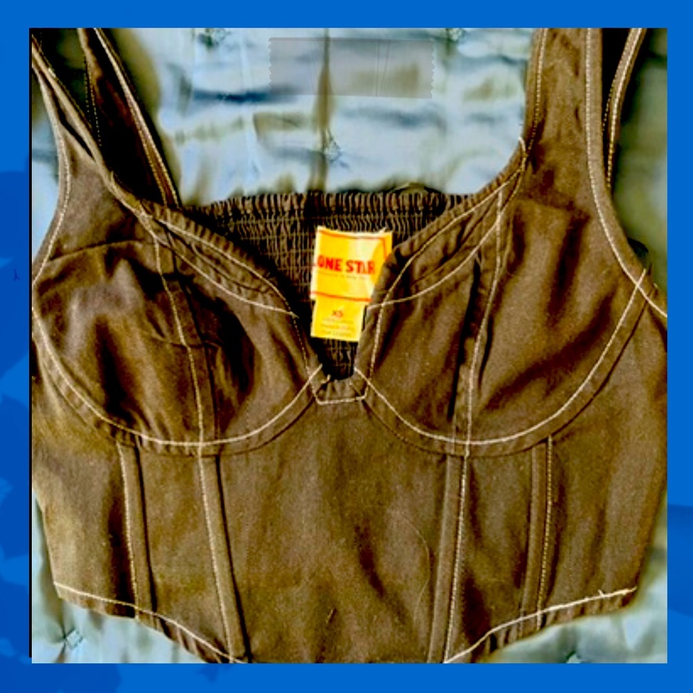 Lone Star XS black with white stitching bustier